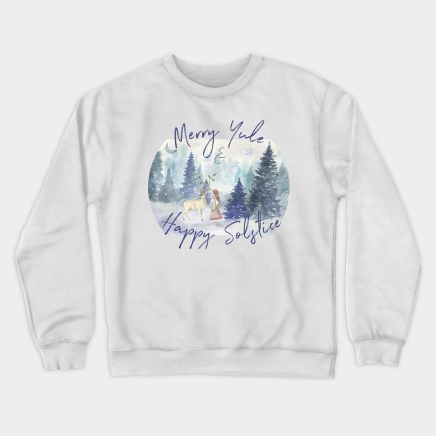 Merry Yule and Happy Solstice Crewneck Sweatshirt by Dizzy Lizzy Dreamin